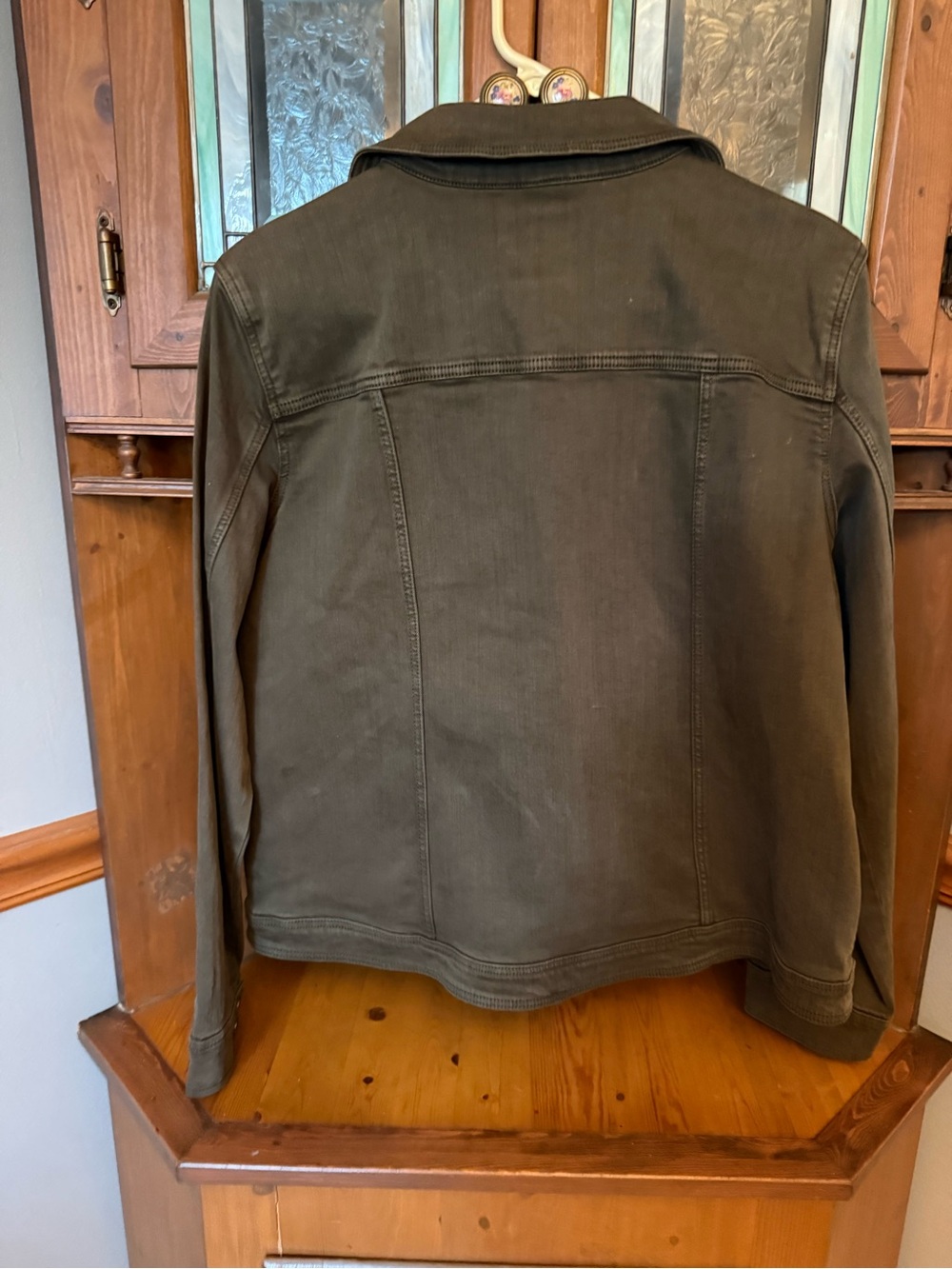 Liverpool Los Angeles Bradford Denim Moto Jacket Olive Green Size L View 2
